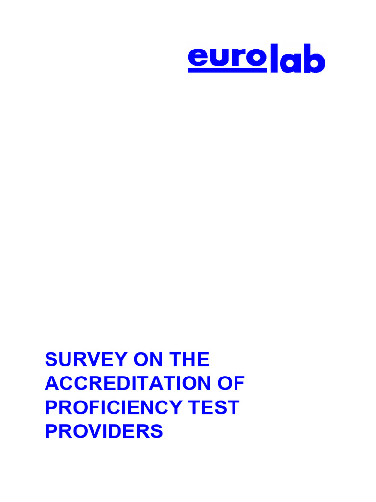 Proficiency Test Provider Accreditation Survey | PDF