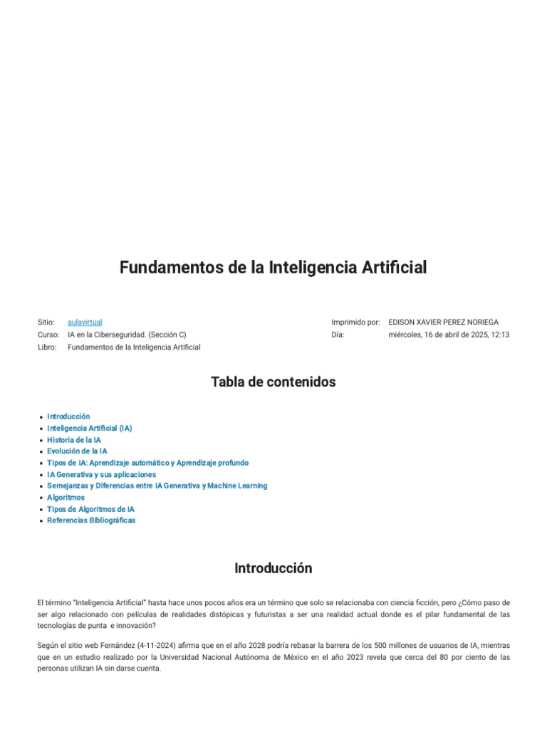 Fundamentos de la Inteligencia Artificial | PDF | Inteligencia ...