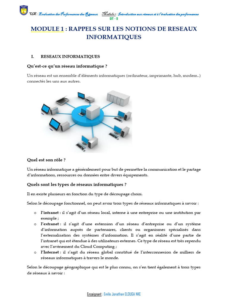 Introduction aux Réseaux Informatiques | PDF | Protocoles Internet ...