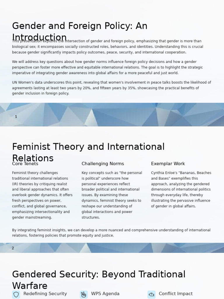Gender Perspectives in Foreign Policy | PDF | Intersectionality ...