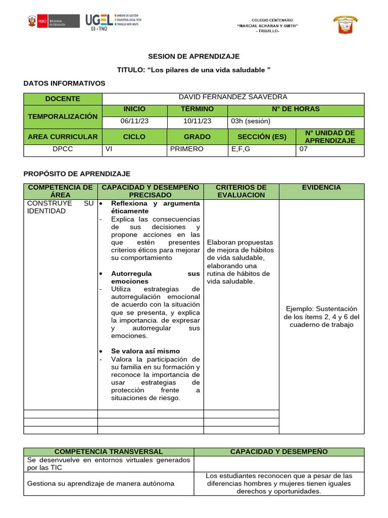 SESION 04 Unidad 07 DPCC 01 Secundaria 2023 | PDF | Aprendizaje | Las ...