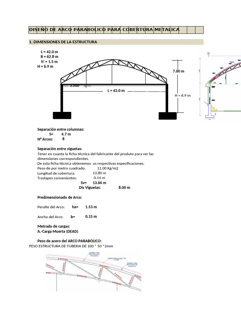 Diseño de Arco Parabólico y Ciguetas | PDF | Ingeniería estructural