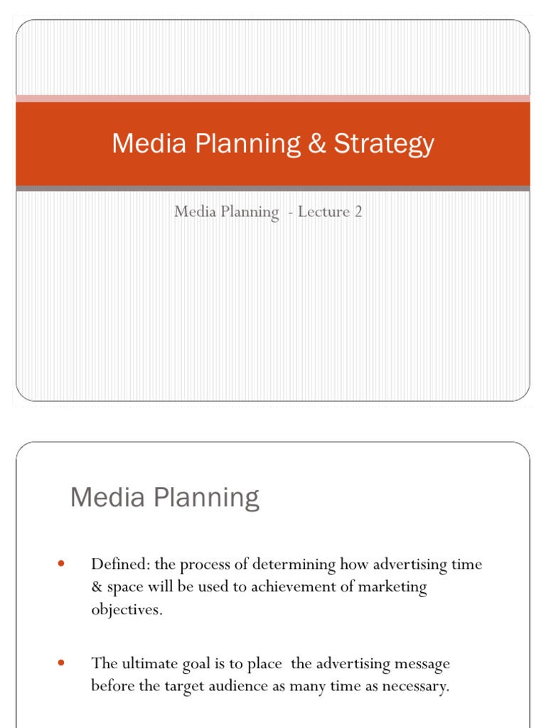 Media Planning | PDF | Audience Measurement | Target Audience