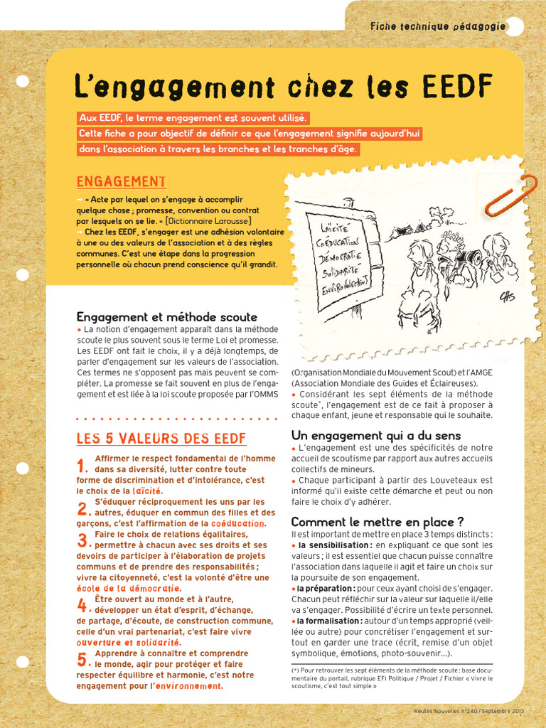 Engagement dans la méthode scoute EEDF | PDF | Scoutisme | Organismes ...