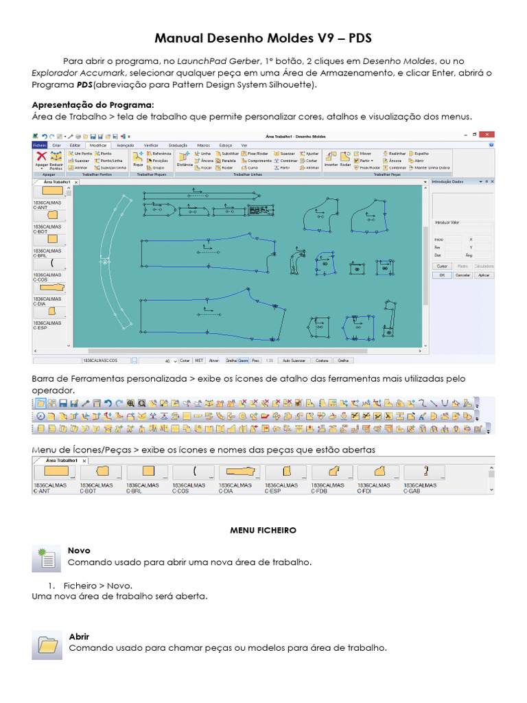 Manual do PDS: Desenho de Moldes V9 | PDF | Círculo | Elipse