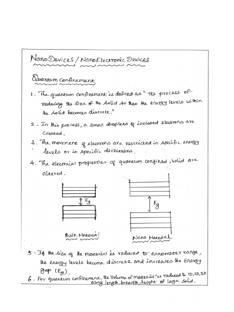 Unit-V Nano Devices and Quantum Computing Notes | PDF