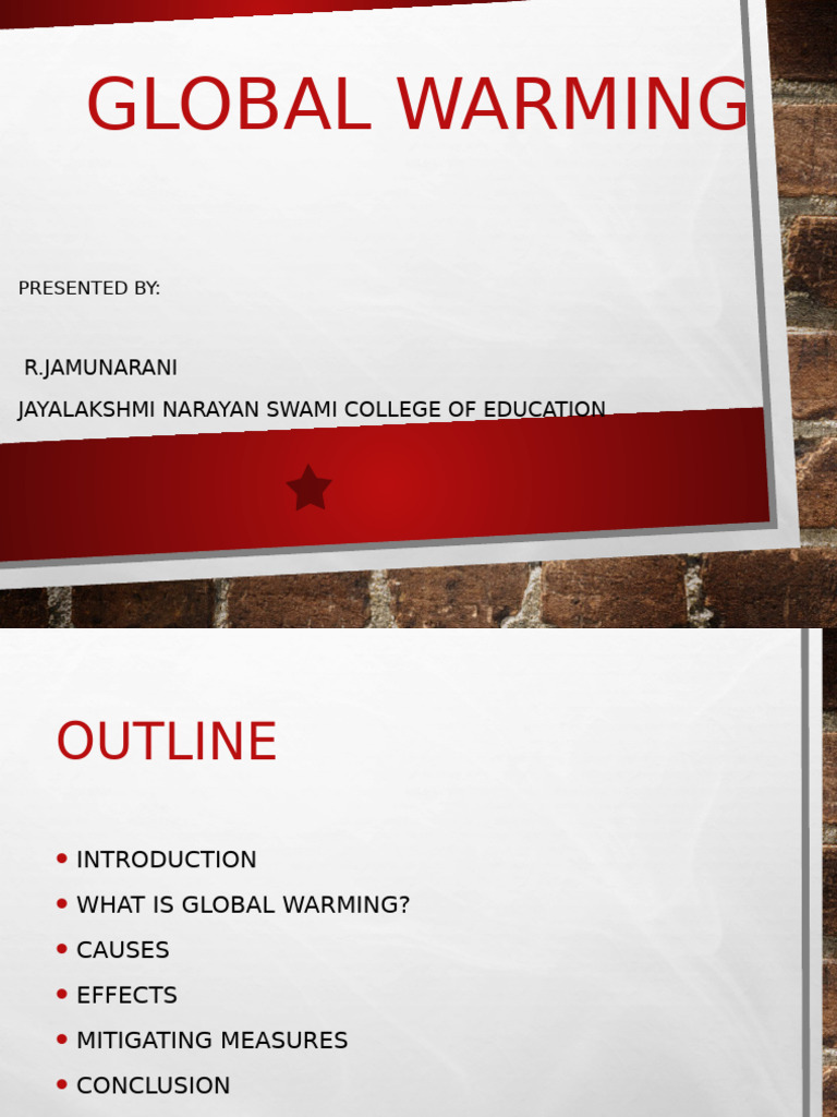 Global Warming Presentation | PDF | Climate Change | Greenhouse Gas