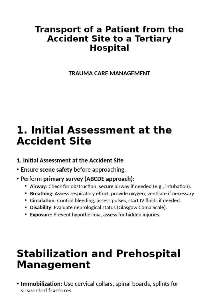Patient Transport and Triage in Trauma Care | PDF | Emergency ...