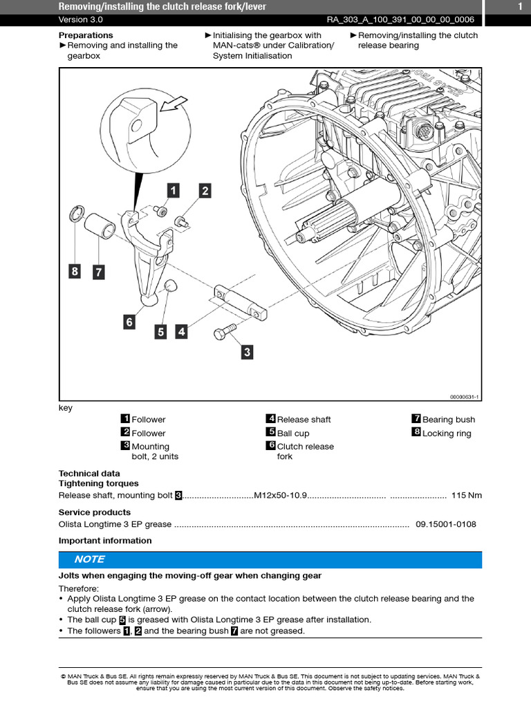 Clutch Release Fork Installation Guide | PDF | Clutch | Manufactured Goods