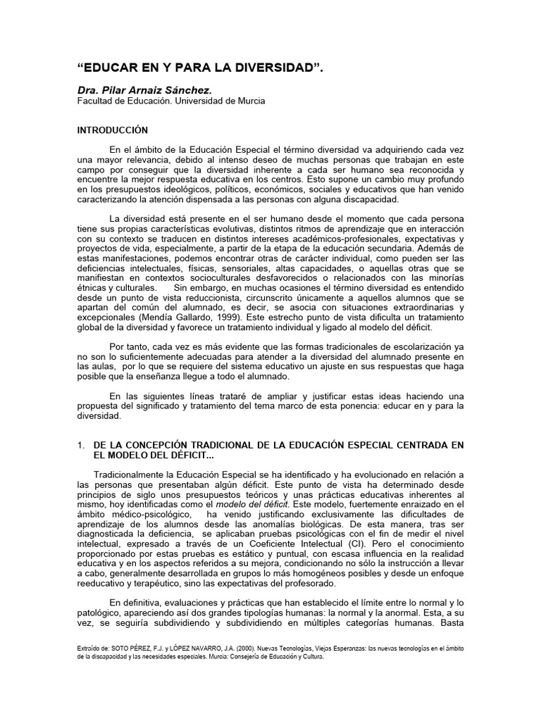 Educación Especial y Diversidad Inclusiva | PDF | Enseñando | Maestros