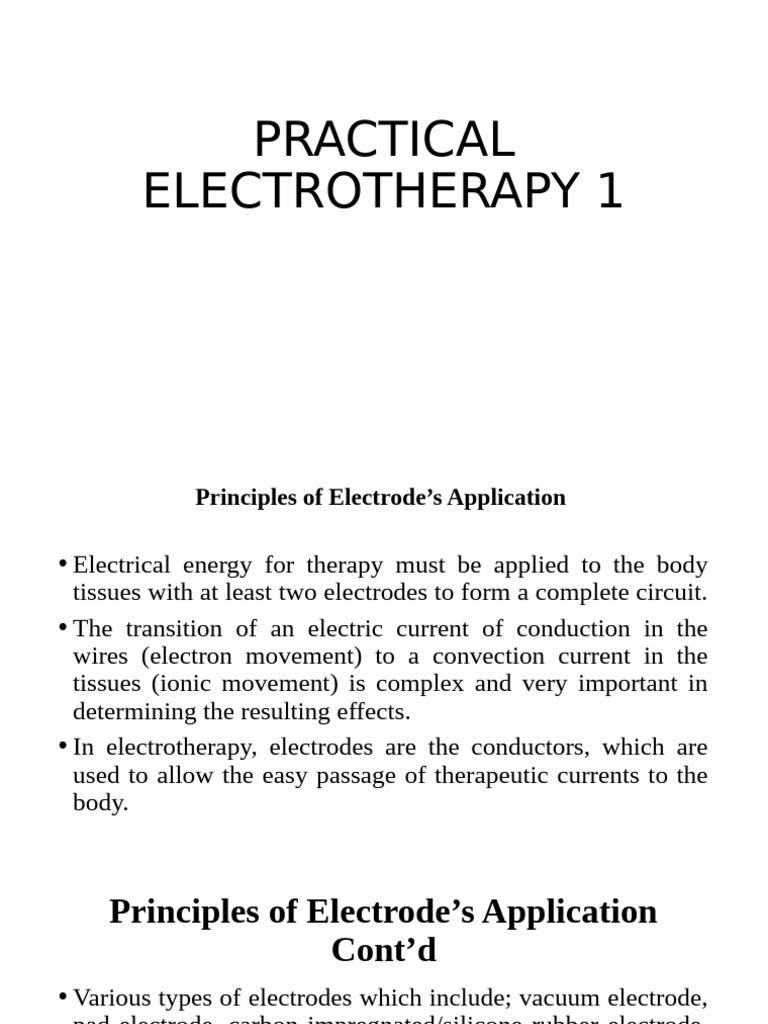 Electrotherapy Electrode Application Guide | PDF