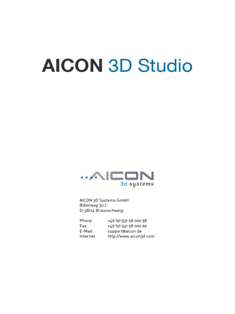AICON 3D Studio User Manual v10.0 | PDF | 3 D Computer Graphics | Computing