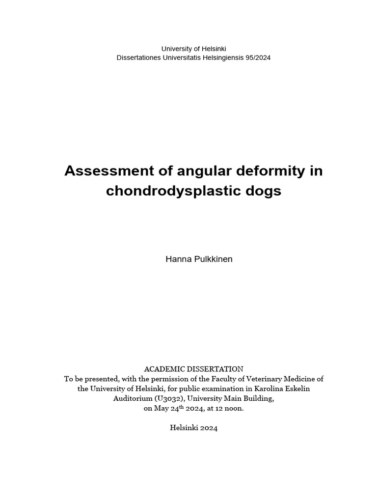 Assessment of angular deformity in chondrodysplastic dogs | PDF | Bone ...