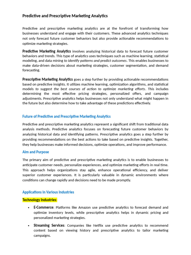 Predictive and Prescriptive Marketing Analytics | PDF | Analytics ...