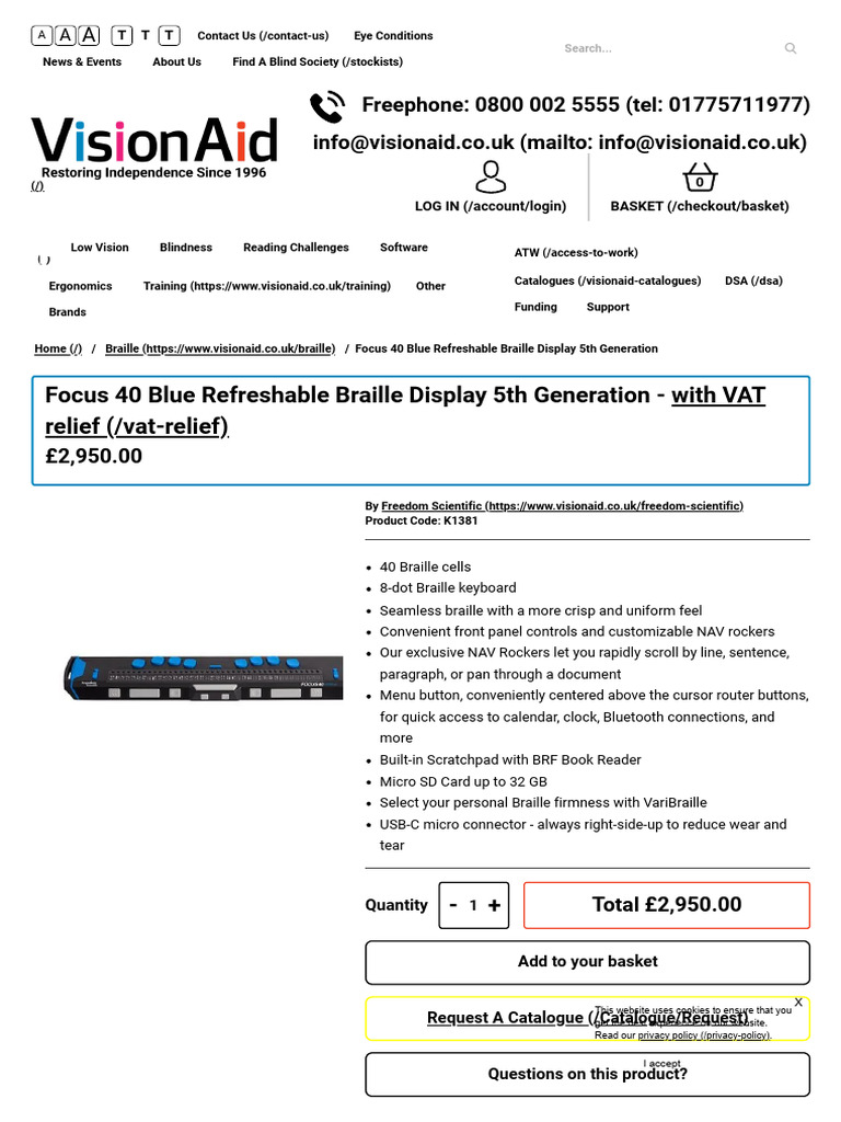 Focus 40 Blue Braille Display Review | PDF | Computing