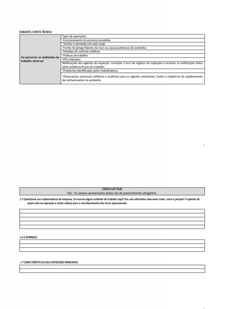 Checklist de Segurança do Trabalho | PDF | Avaliação de risco ...
