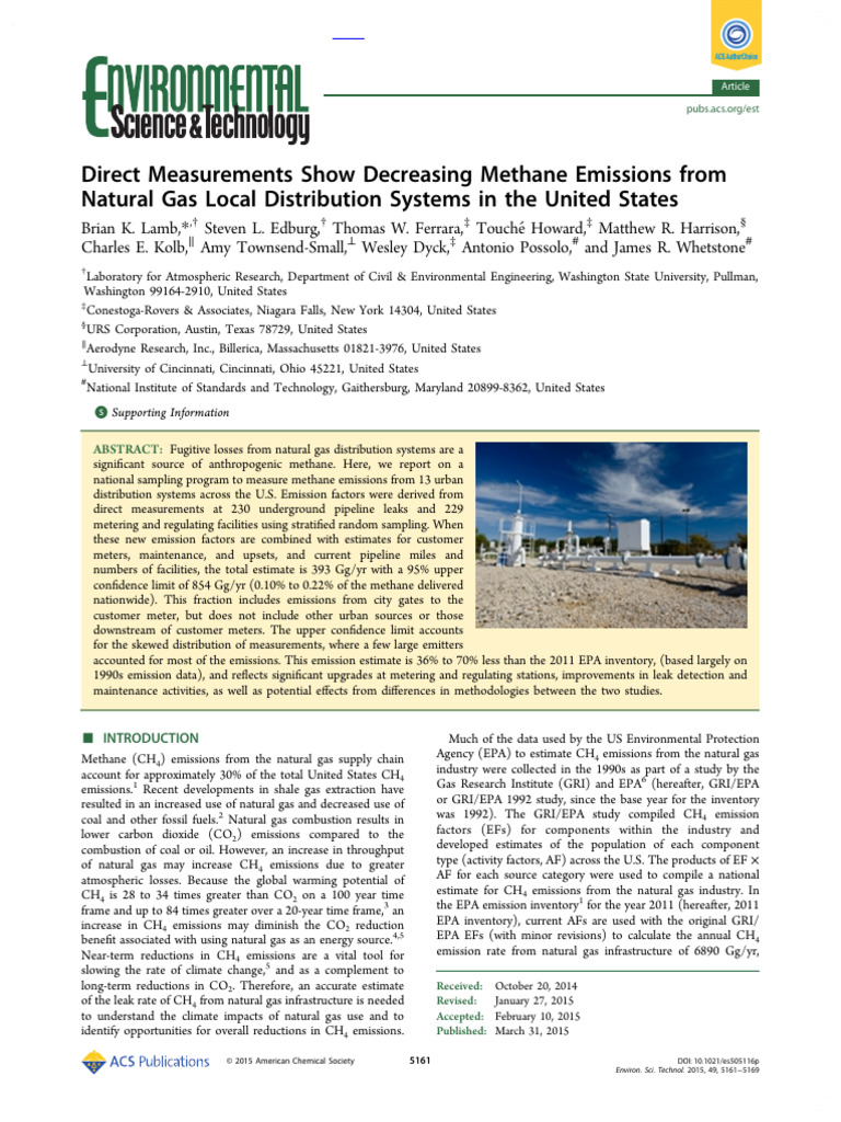 Dyck Et Al 2015 Direct Measurements Show Decreasing Methane Emissions ...
