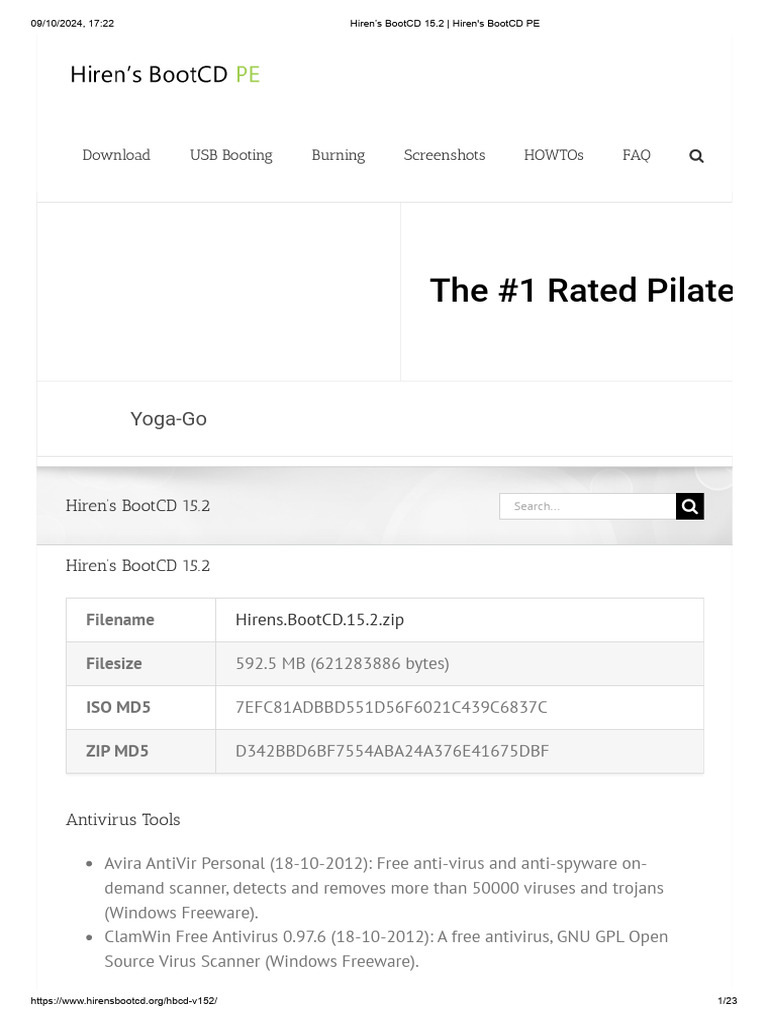 Hiren's BootCD 15.2 Tools Overview | PDF | Antivirus Software ...
