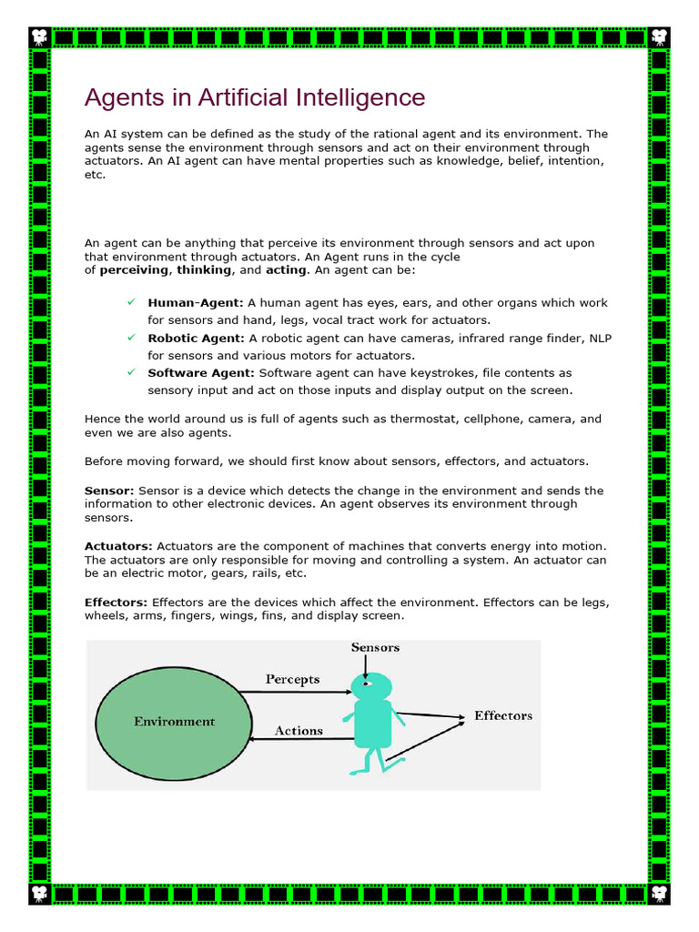 Understanding AI Agents and Their Types | PDF | Theoretical Computer ...