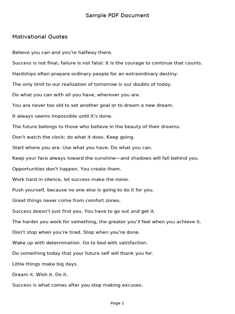Motivational Quotes for Success | PDF