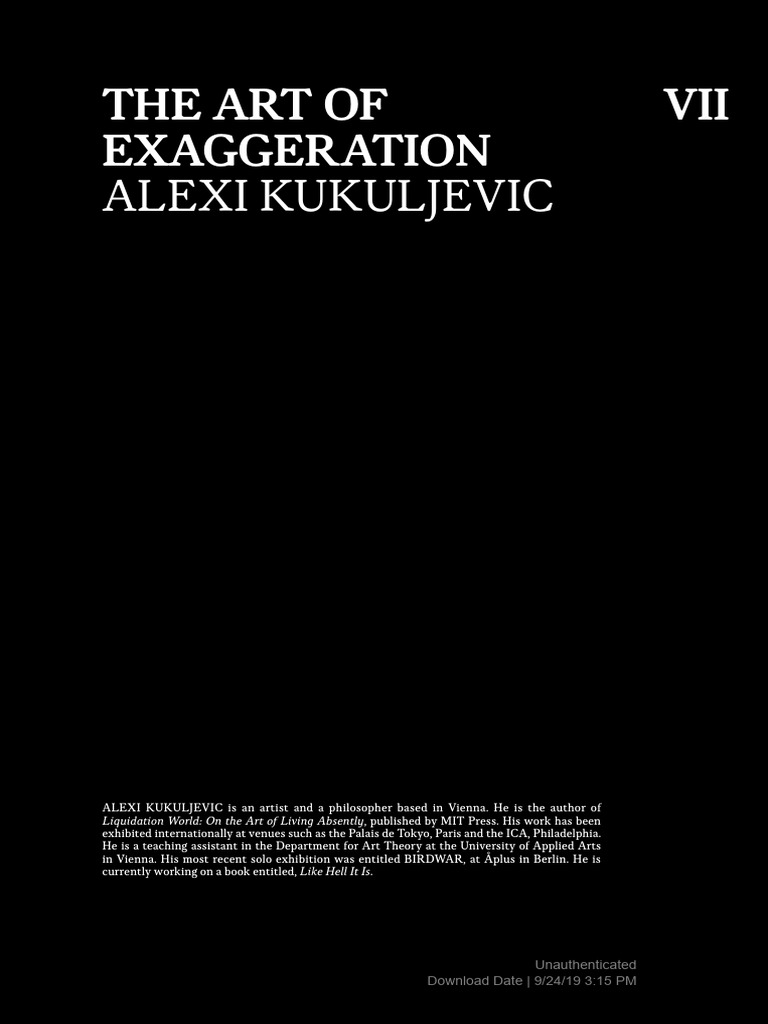 Vii The Art of Exaggeration | PDF