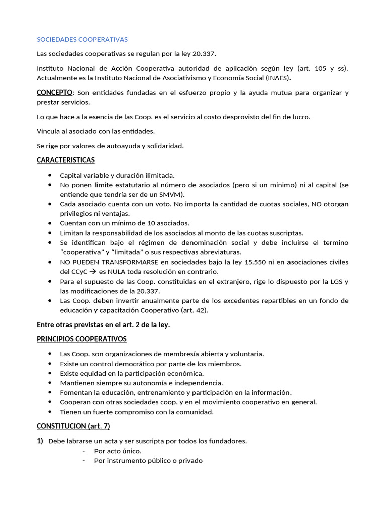 Guía sobre Sociedades Cooperativas en Argentina | PDF | Sociedad de ...