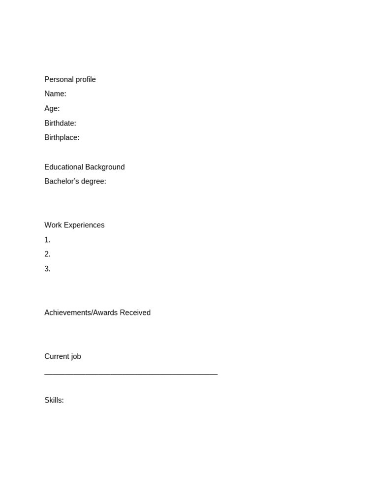 Personal Profile | PDF