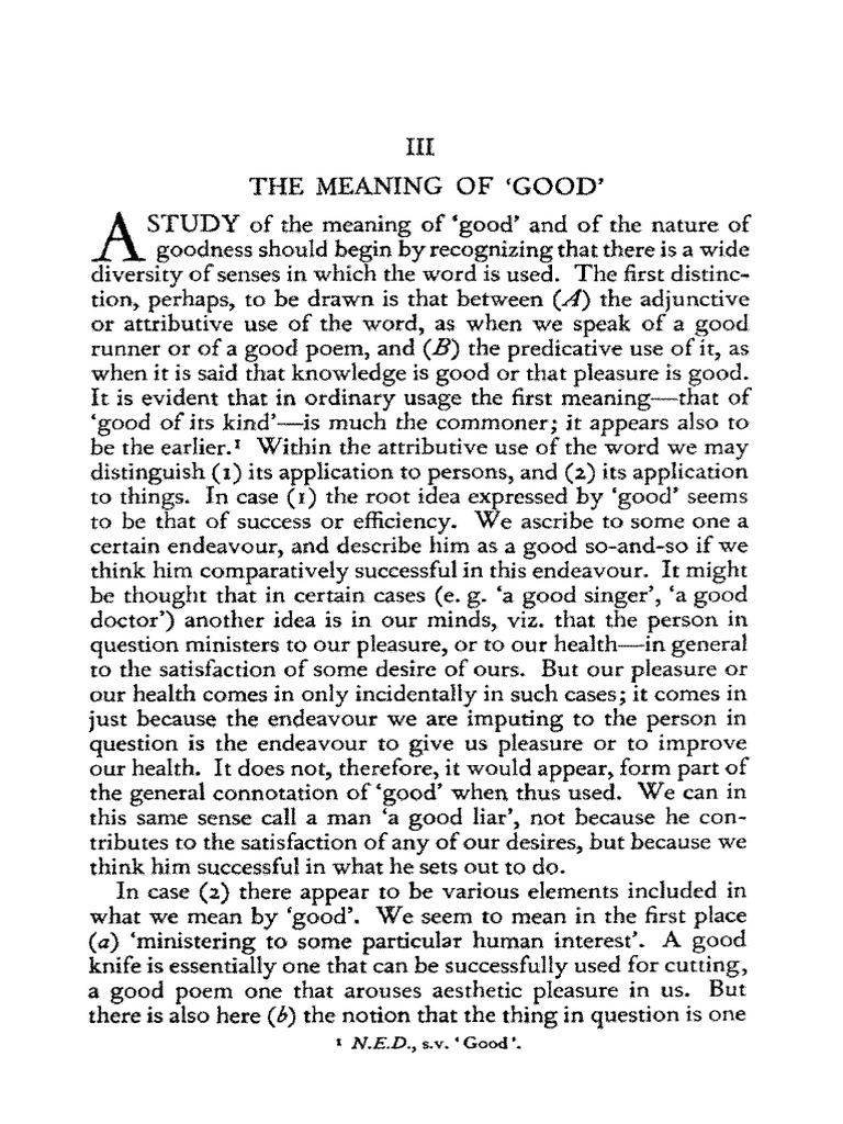Understanding the Concept of Goodness | PDF