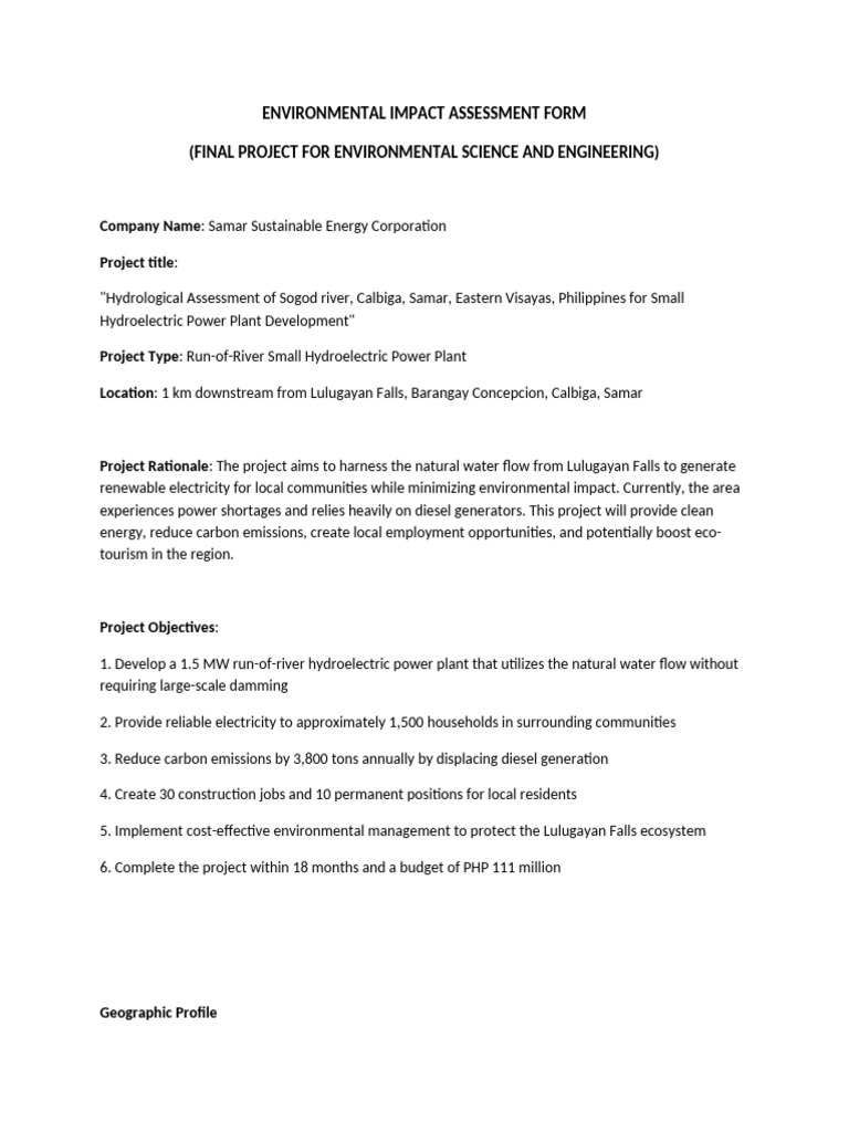 Hydrological Assessment for Hydro Plant | PDF | Hydroelectricity ...