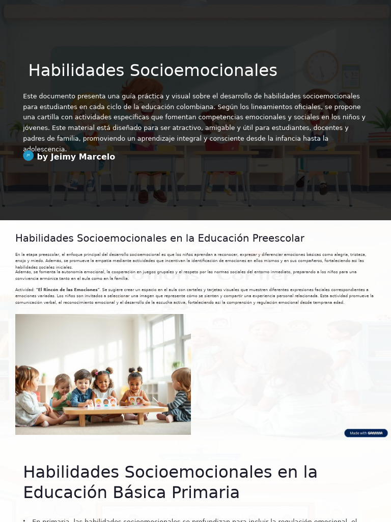 Habilidades Socioemocionales | PDF | Las emociones | Educación de la ...