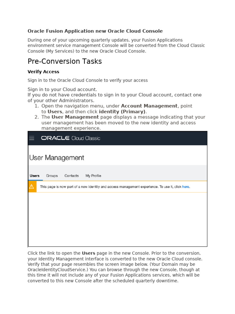 Oracle Fusion Console Update Guide | PDF | Cloud Computing | Oracle ...