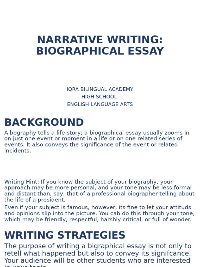 Biographical Essay Writing Guide | PDF | Essays | Narrative