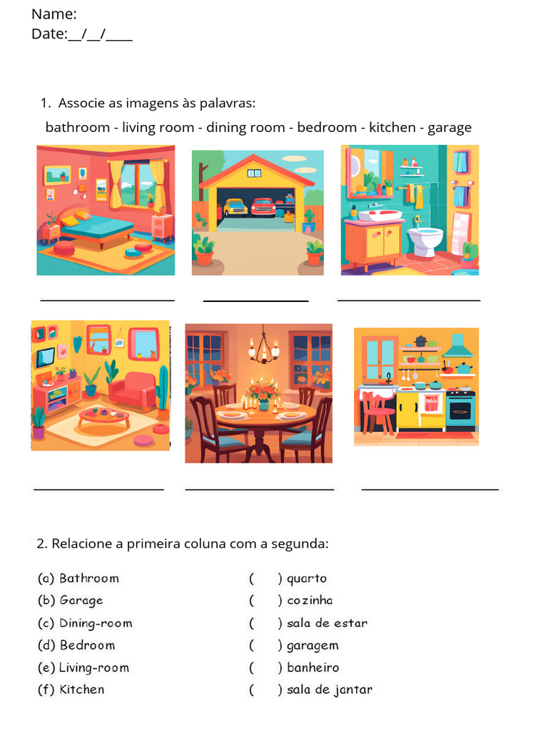 Comodos Da Casa em Inglês | PDF