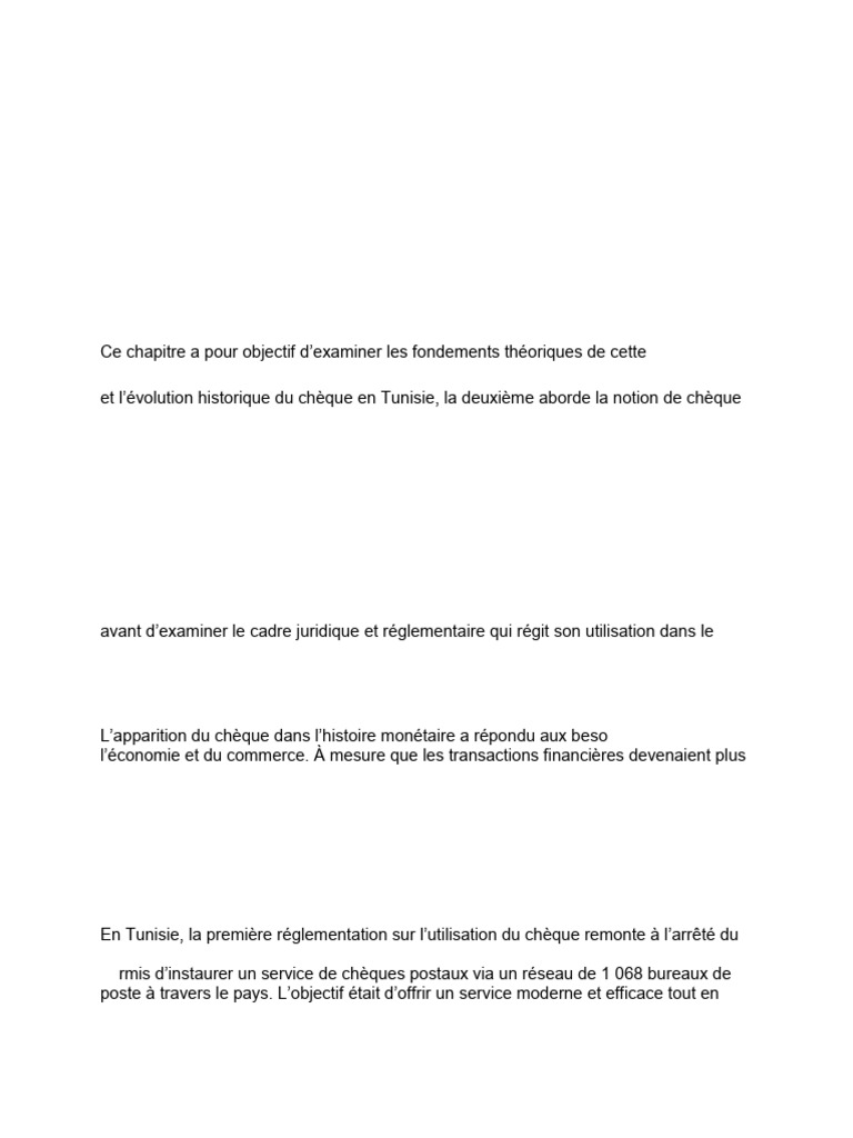 Chèques impayés en Tunisie : enjeux et régulations | PDF | Chèque | Banques