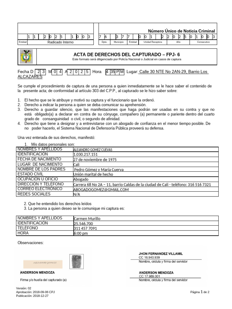 Acta de Derechos y Buen Trato FPJ-6 | PDF | Gobierno | Justicia
