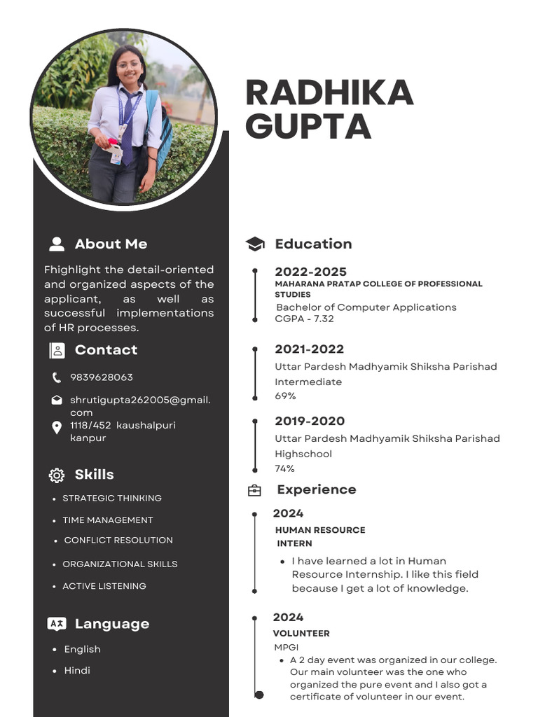 Modern Minimalist CV Resume | PDF