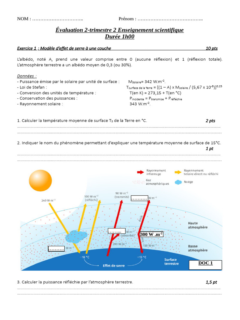 Bilan radiatif et albédo terrestre | PDF | Effet de serre | Planètes