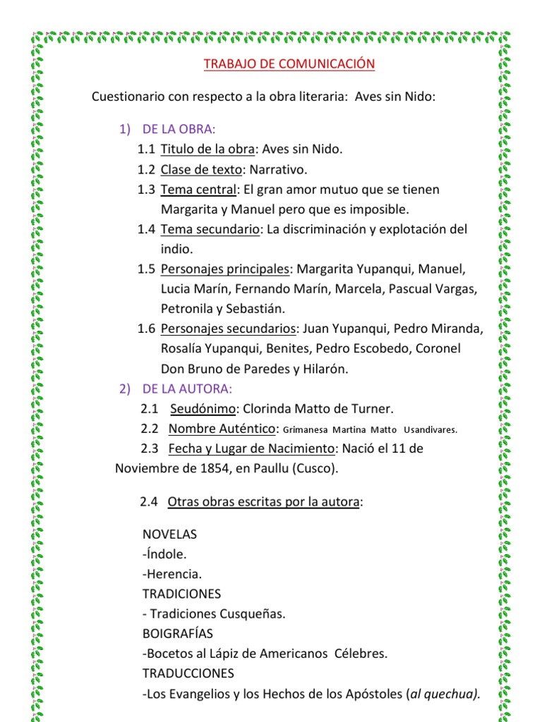 Aves Sin Nido Pdf Science Ciencia Filosófica