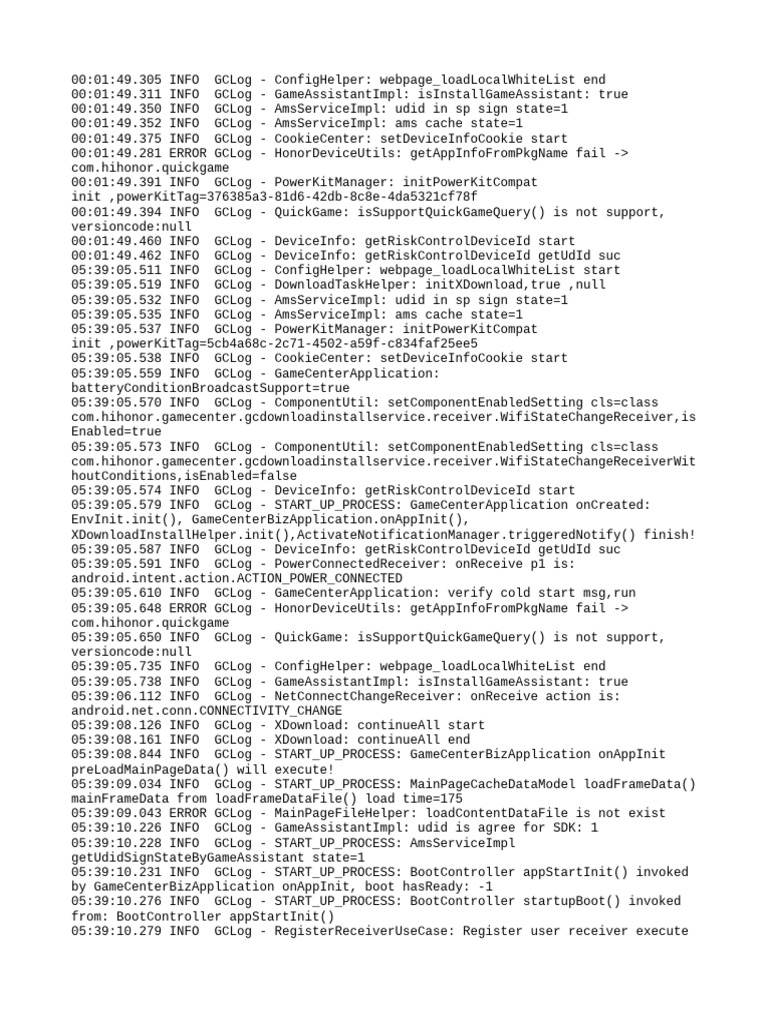 Game Center Application Log Analysis | PDF | Network Protocols ...