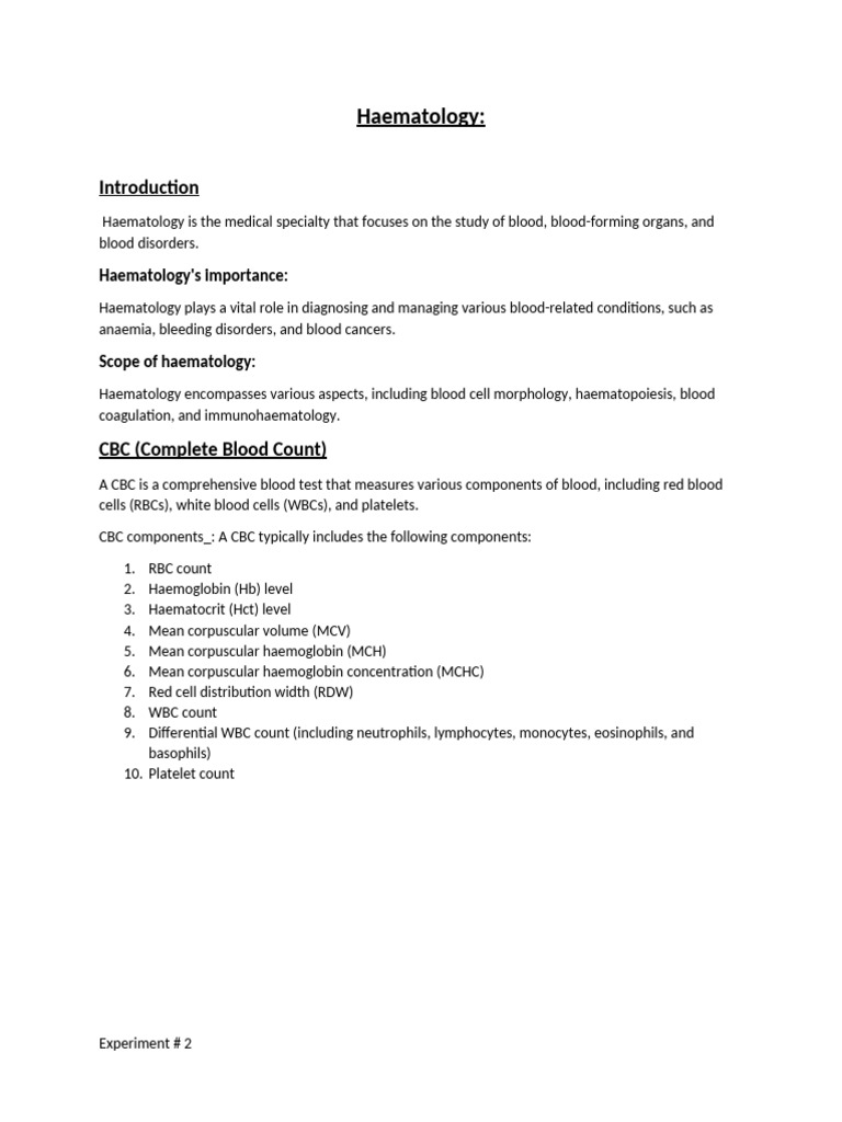 Haematology | PDF