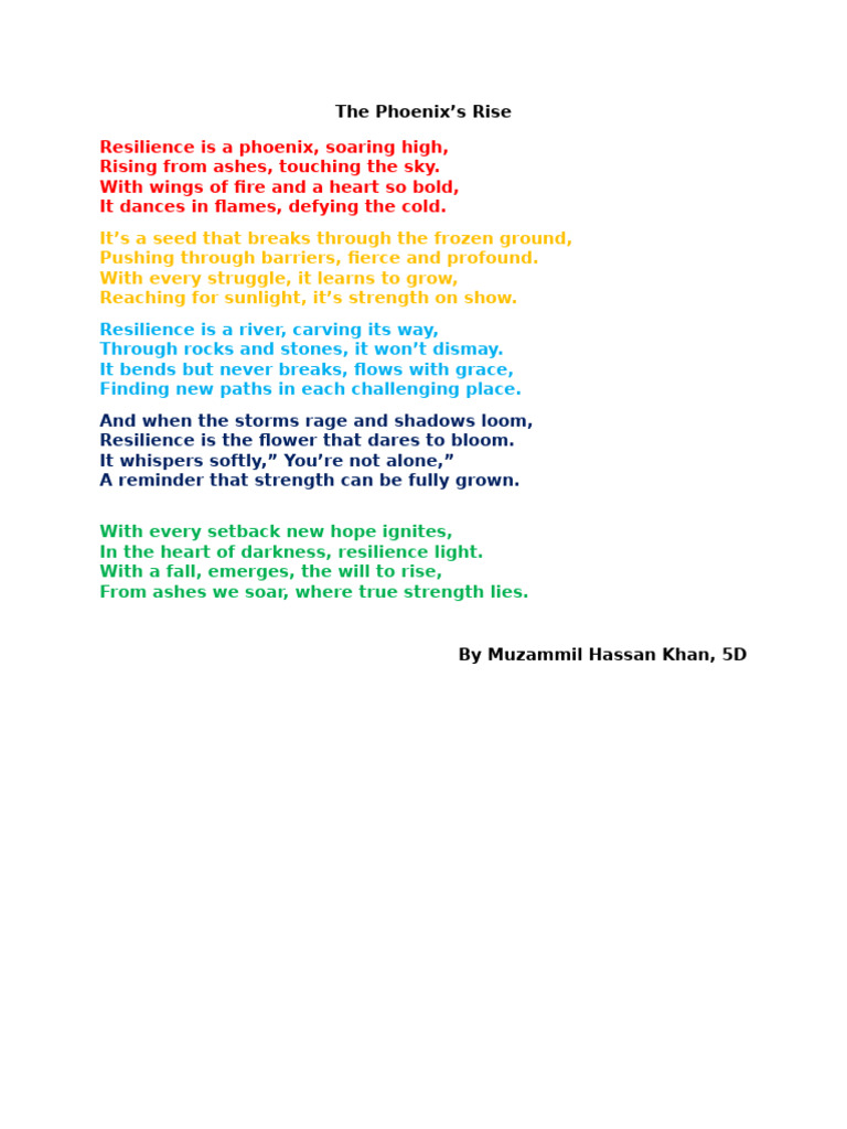 The Phoenix's Rise: A Poem of Resilience | PDF