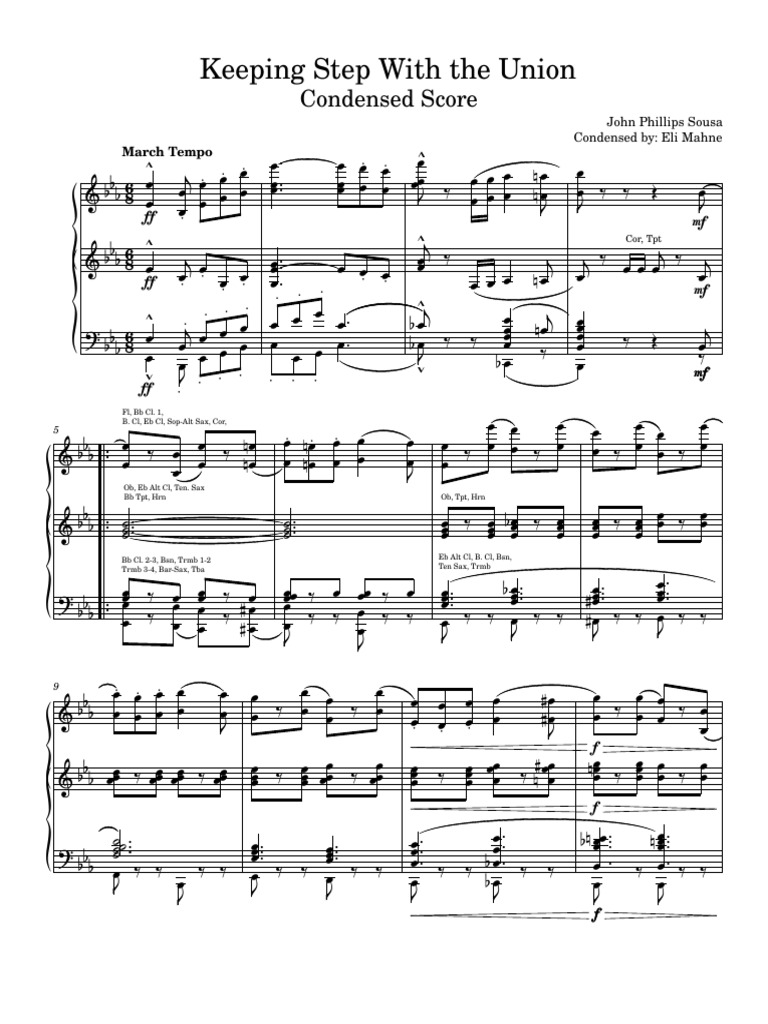 Keeping Step With The Union Condensed Score | PDF