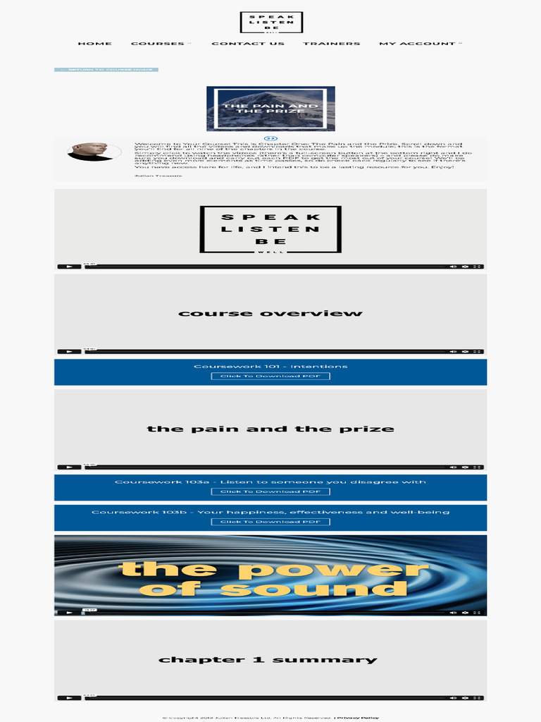 00-Chapter 1 - The Pain and The Prize I SpeakListenBe | PDF