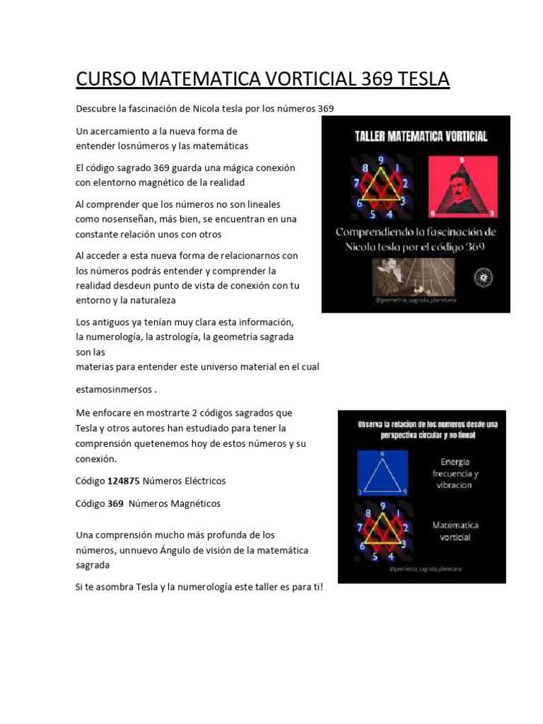 Curso de Matemática Vorticial 369 Tesla | PDF | Frecuencia ...