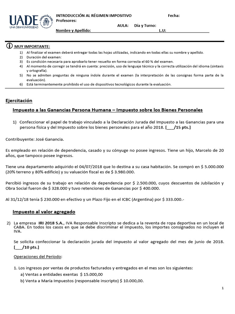 Modelo IRI Practica | PDF | Impuesto al valor agregado | Impuestos