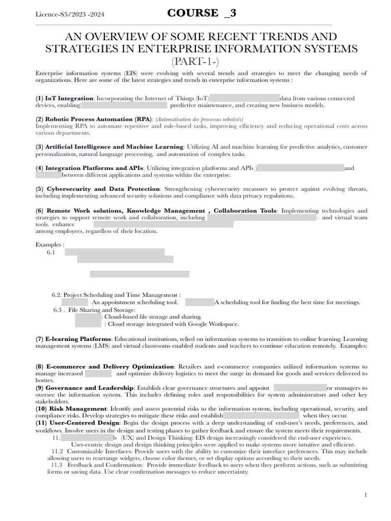 Trends in Enterprise Information Systems | PDF | Cloud Computing ...