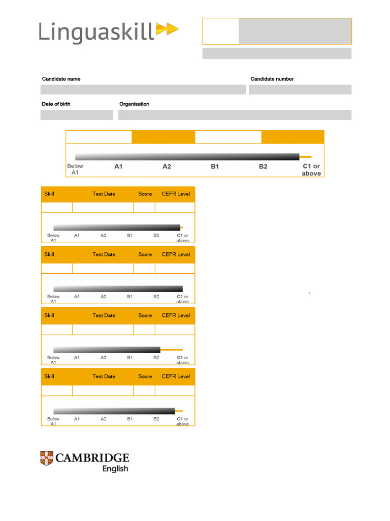 Linguaskill Test Results Summary | PDF | Linguistics | Human Communication