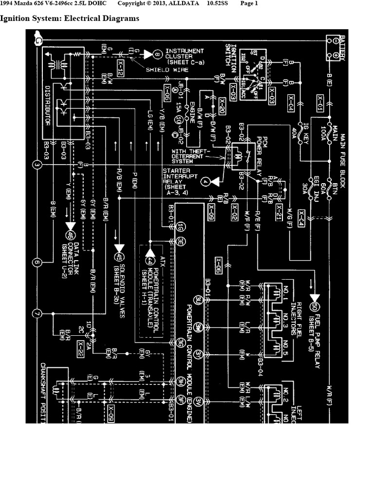 Mazda 626 LT8 Wiring Diagram | PDF