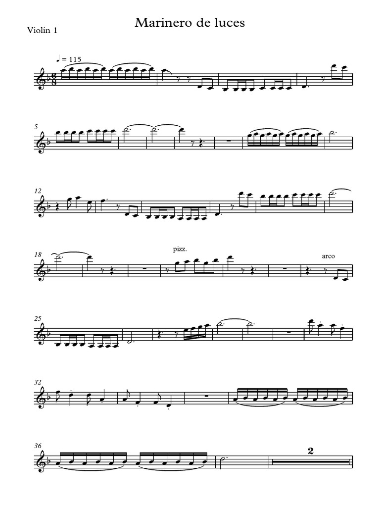 Partitura Violín 1: Marinero de luces | PDF
