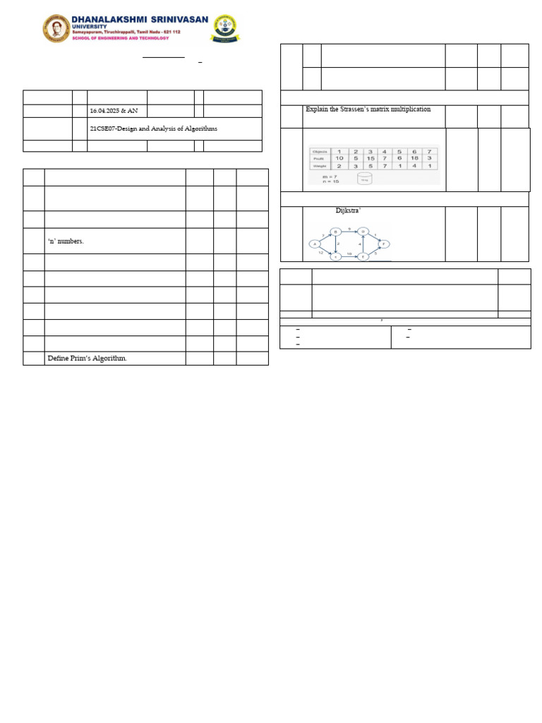 16.04.25 An - Daa-Set B | PDF | Theoretical Computer Science | Applied ...